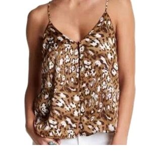 Lush Brown and White Relaxed Camisole Tank Top